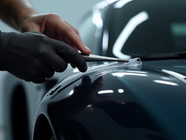 Supercar receiving paint protection film application